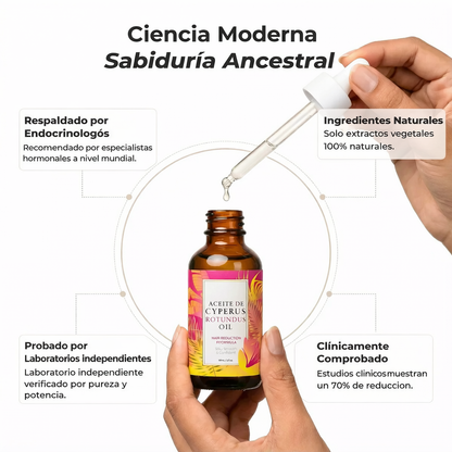 Aceite de Cyperus Valorie - Tratamiento para reducir el crecimiento del vello (60 ml)