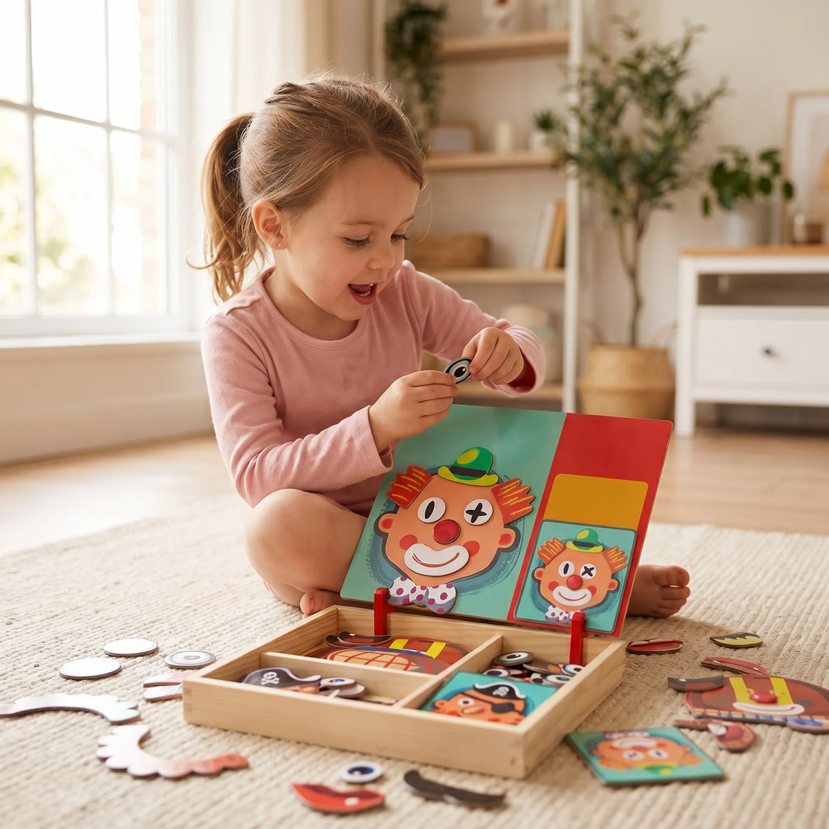 Montessori-Magnetpuzzle aus Holz