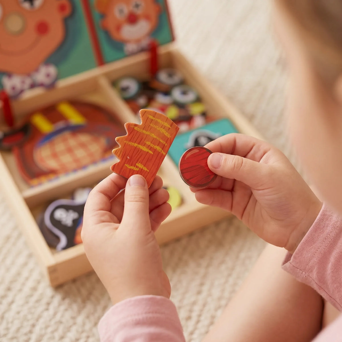Montessori-Magnetpuzzle aus Holz